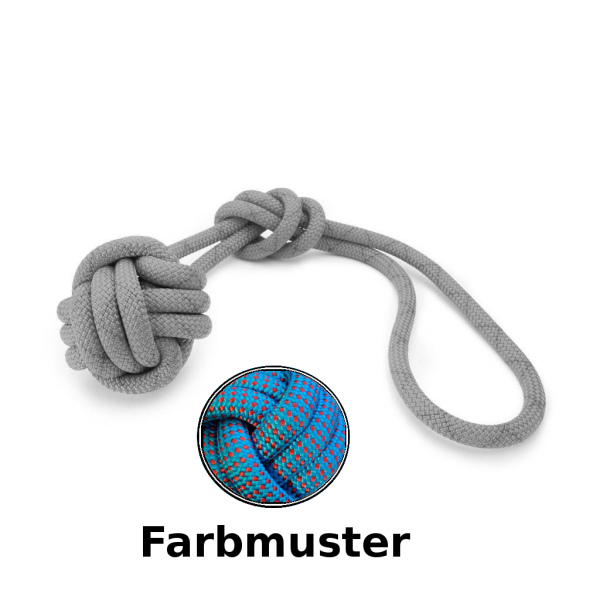 Wurfball - L mit Handschlaufe - blau mit roten Punkten